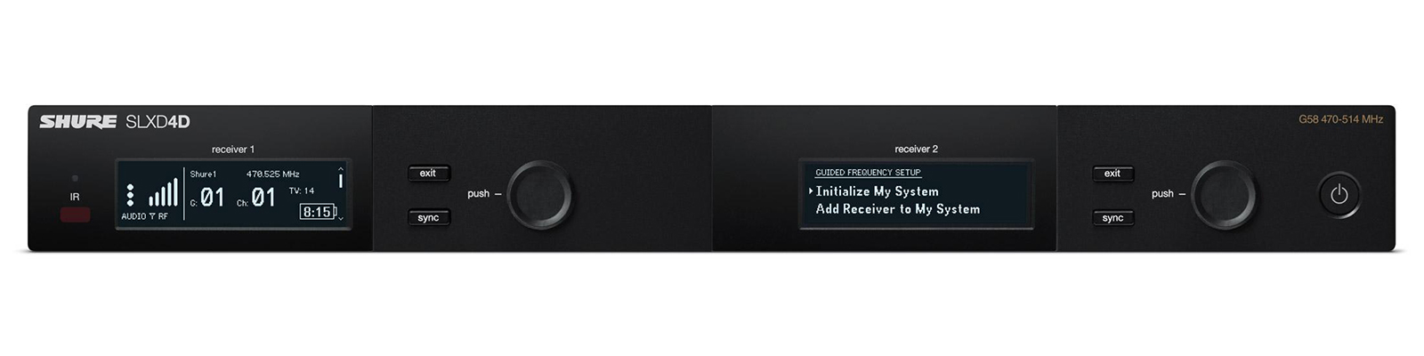 Двухканальный приемник цифровой радиосистемы SLXD SHURE SLXD4DE=-H56